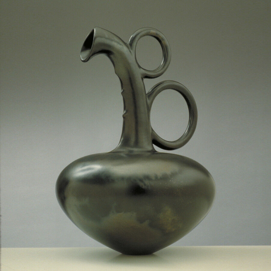 c Magadalene Odundo. Asymmetrical Reduced Black Piece. Magadalene Odundo 1992. Crafts Council Collection P423. preview